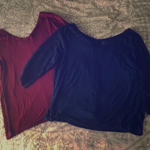 Lane Bryant quarter length lace sleeve tops